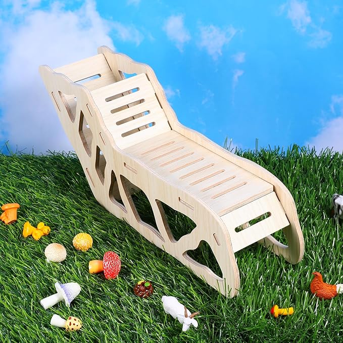 Versatile Hamster Hideout and Exploration Tunnel, Wooden Hamsters House with Climbing Ladder Hamster Explorer for Gerbils Hamsters Small Pets