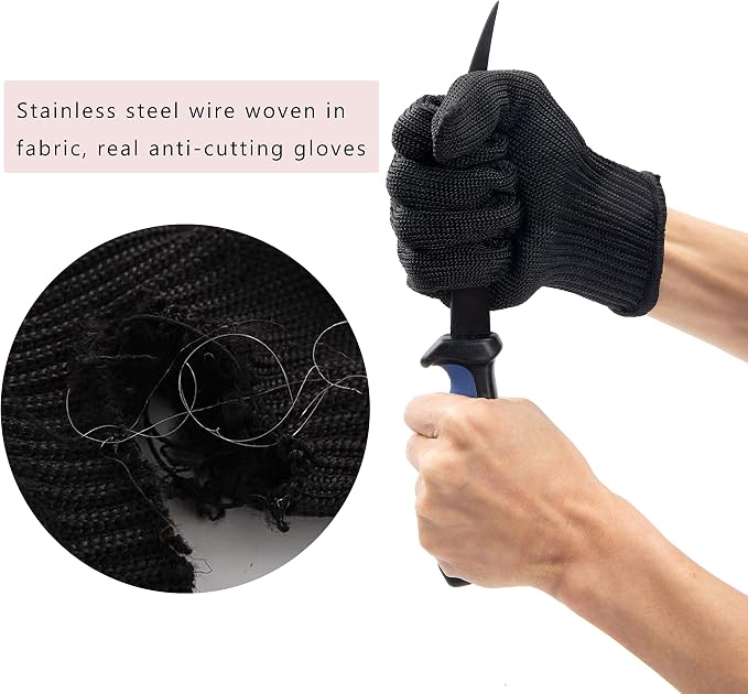Fishing Knife, Fish Cleaning Kit 7 PC Set with Fish Knife, Fish Scale Cleaning Brush, Multi-Functional Scissors, Anti-Cutting Gloves, Fishbone Tweezers, Storage Bag