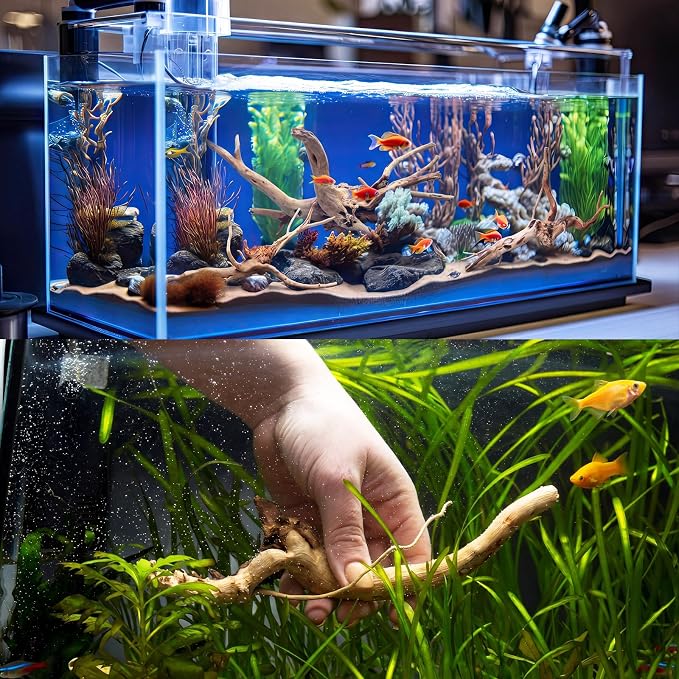 Yookeer 6 Pcs Natural Driftwood for Aquarium 6-10 Inches Driftwood Assorted Shapes Reptile Terrarium Decor Drift Wooden Branch for Fish Tank Aquarium Decoration