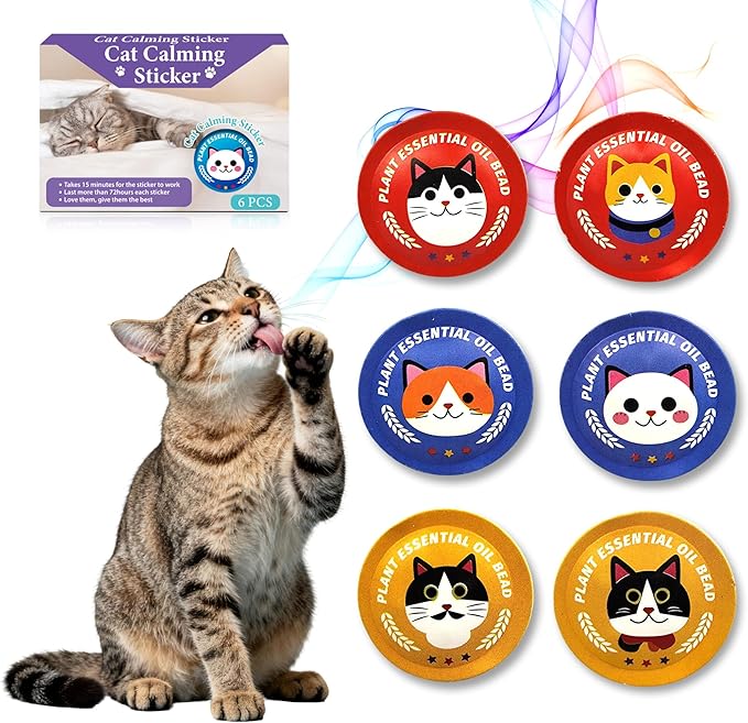 xcivi Pop Patch for Cat Calming Diffuser, Cat Anxiety Relief Stress Reduction, Cat Calming Pheromones Help Anxiety, Enhanced Calming, Cat Calming Patches for Travel, Car & Home Use