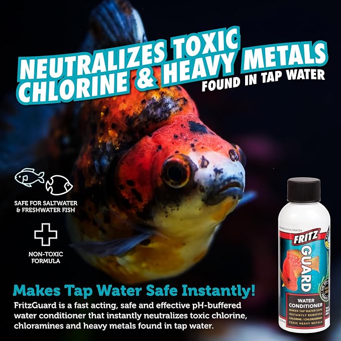 Fritz Aquatics FritzGuard Water Conditioner/Dechlorinator Makes Tap Water Safe for Fresh & Salt Water Aquariums (4-Ounce)
