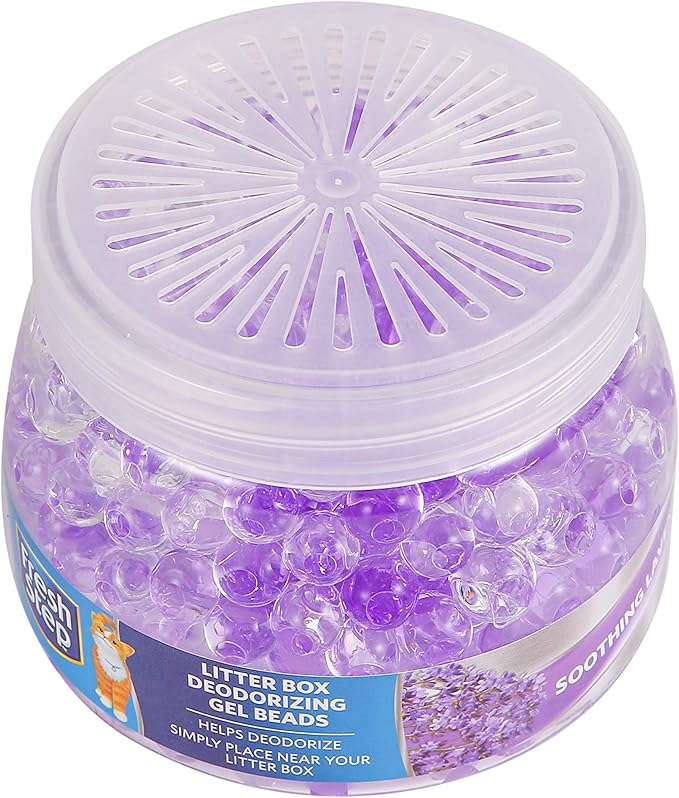 Fresh Step Litter Box Deodorizing Gel Beads in Soothing Lavender Scent - Pet Odor Neutralizing Beads for Pet Smells from Litter Box - 12 Ounce (Pack of 12)