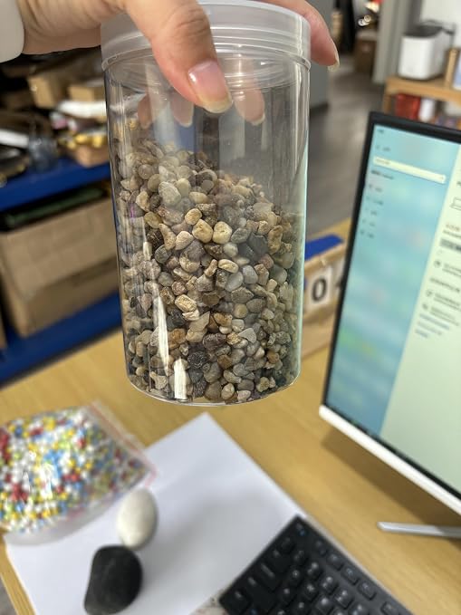 3/8 Inch Polished Decorative Pebbles, River Rocks for Indoor Plants, Succulents, Planters, Vases, Fish Tank, Aquarium Gravel & Landscaping (Cream Beige, 6LB)