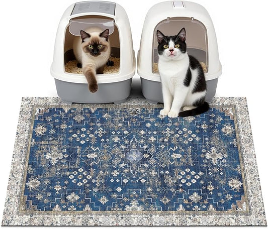 Cat Litter Mat Litter Trapping Mat, Waterproof Urine Proof Litter Box Mat