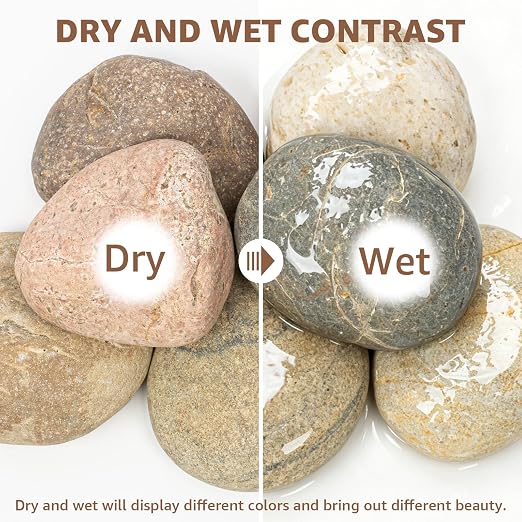 5lbs Natural Large River Rocks, 3"-4" Premium Pebbles, Decorative Stones | Water-Washed, Hand-Picked, for Fish Tank, Garden, Paving, Fountain, Walkways and Outdoor Landscaping Pathways, Backyard