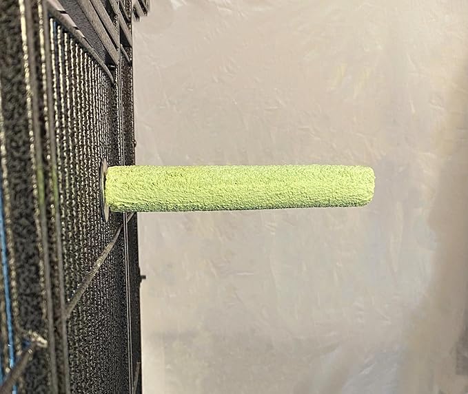 Polly's Pastels Nail Trimming & Beak Conditioning Safety Perch for Cockatiels, Cockatoos, Macaws, Parakeets, Budgies, Parrots and All Other Birds (Green, Small-1" Dia. x 6" Long)