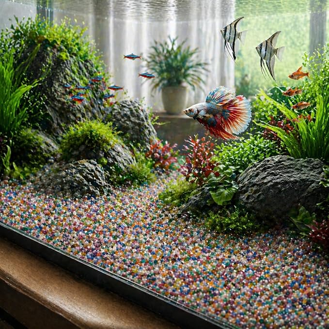 5‑7mm Crystal Gravel 1 lb in Small Box | White Quartz, Rose Quartz, Green Fluorite, Rainbow Crystal, Cat’s Eye, Amethyst | Fish Tank, Planter, DIY, Meditation Decor (Light Amethyst)