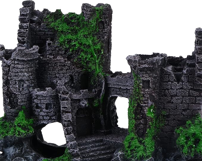 Saim Large Resin Aquarium Castle Decor Vintage Fish Tank Supplies Accessories for Fish Hideout, Breeding Cave, Play & Rest