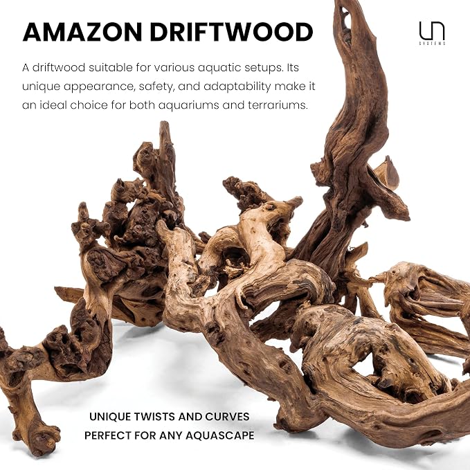 Ultum Nature Systems Driftwood - Amazon Drift Wood for Fish Tank, Planted Tank, Terriarium, Paludarium - Versatile Natural Driftwood Decor, Events Wood Centerpiece - Amazon Wood, L 15-21", 5 Pack