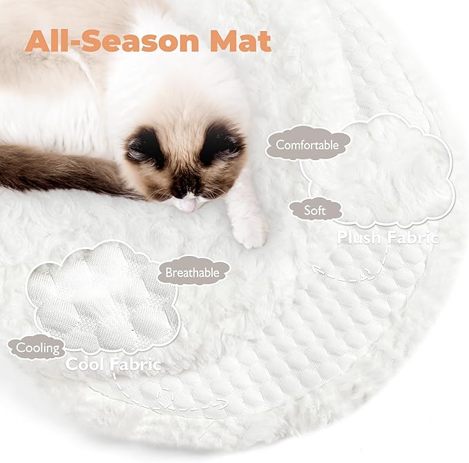 Easyego Modern Cat Tree, 39.9" Aesthetic Wood Cat Tree Tower for Large Cats, Luxury Cat Condo with Scratching Posts and Flower Platforms, Cat Furniture, White