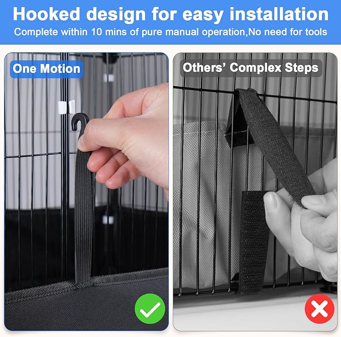 Tresbro Guinea Pig Cage with Waterproof PVC Bottom Liner & One-Hand Release Hook, Triple Fixing C&C Cage for Guinea Pigs, Bunny, Rabbit, Hedgehog, Small Animal Indoor Playpen 48''L x 24''W x 31.5''H