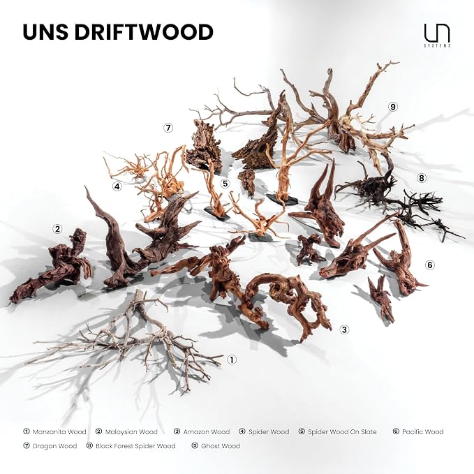 Ultum Nature Systems Driftwood - Amazon Drift Wood for Fish Tank, Planted Tank, Terriarium, Paludarium - Versatile Natural Driftwood Decor, Events Wood Centerpiece - Amazon Wood, Medium (9-16")