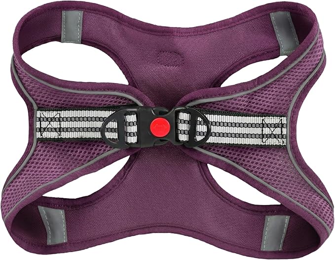 SMOUATOU All Weather Mesh Step in Vest Harness for Small and medidum Dogs and Cats, Adjustable Soft Padded Dog Vest with Easy Control Handle for Dogs Pets (Purple, M)