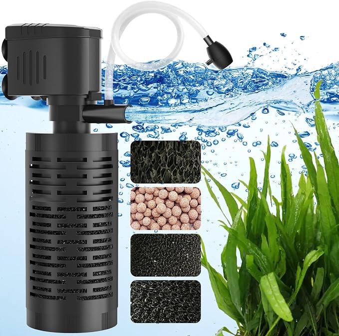 AquaMiracle Aquarium Filter Replacement Filter Media, Including 2 x Coarse Sponge, 2 x Fine Sponge, 4 x Carbonized Sponge & 1 x Bio-Balls(for QR-088)
