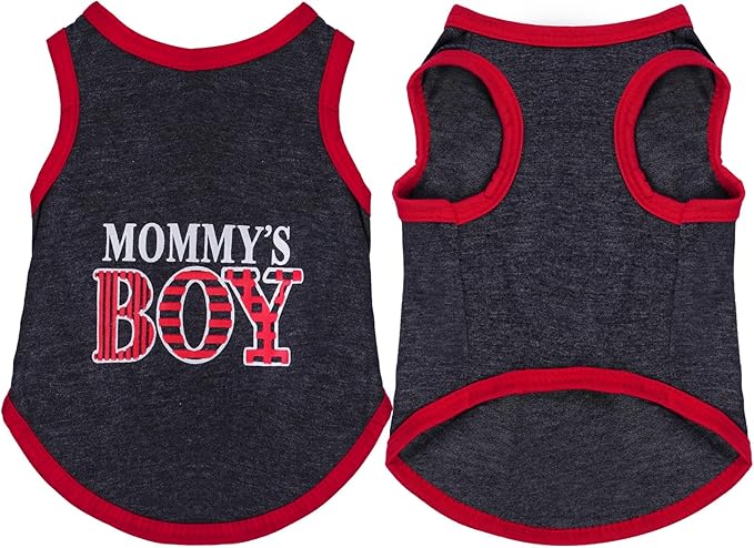Pistha 4 Pack Dog Shirts Summer Printed Puppy Clothes Novel Sleeveless Pet T Shirts Dog Clothes for Small Medium Dogs Cats Boy(L)