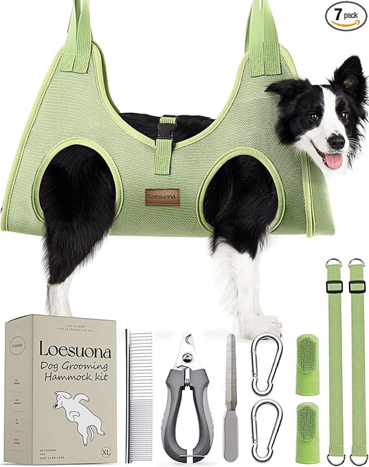 Dog Grooming Hammock – for Dogs Cat Grooming Hammock,Dog Sling for Nail Trimming with Dog Nail Clippers for Small Dogs,Dog Hammock for Nail Trim,Dog Hanging Harness for Nail Trimming