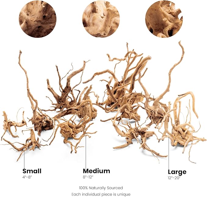 Ultum Nature Systems Driftwood - Spider Drift Wood for Fish Tank, Planted Tank, Terriarium, Paludarium - Versatile Natural Driftwood Decor, Events Wood Centerpiece - Spider Wood, Small (7-12")
