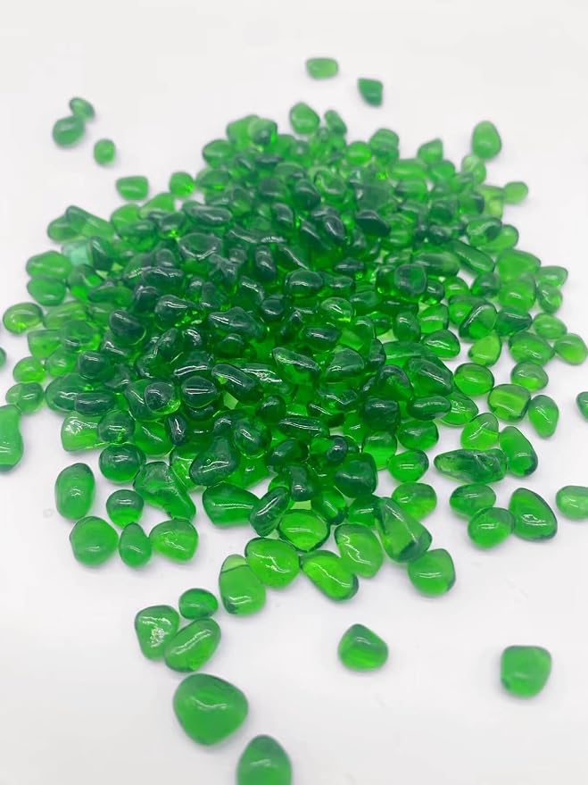 OEEKOI Sea Glass Stones, 1LB Clear Glass Pebbles Marble Aquarium Fish Tank Rocks Gravel for Turtle Tank, Vase Fillers, DIY Crafts, and Home Decor-Colorful