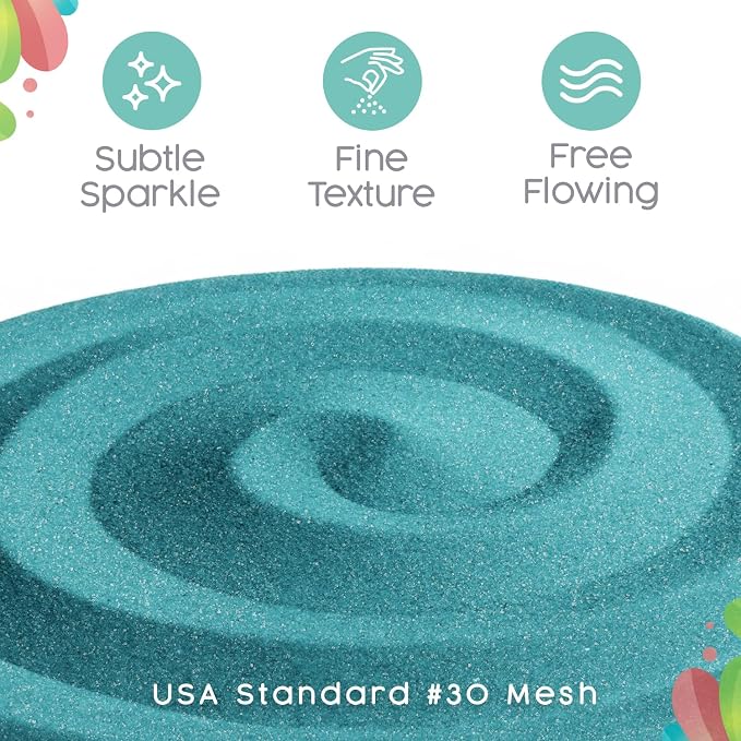 Tropic Blue Unity Sand, 1 LB (16 oz), Colored Sand for Weddings, Vase Filler, Home Décor, Crafts, Terrariums, and More