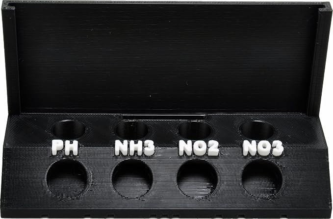 Aquameta Aquarium Test Tube Holder with Rack - for API Freshwater Master Test Kit - 4 Slots Test Tube Rack – Black