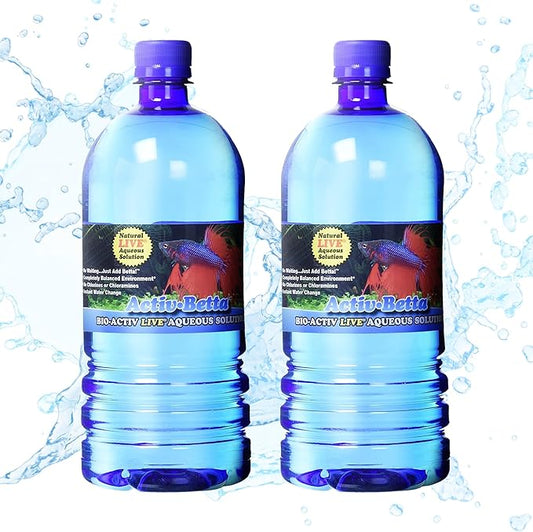 Activ Betta Water for Aquarium Décor, 33.8 fl.oz. - Premium Water Conditioner for Betta Fish Tanks, Enhances Water Quality and Aquatic Health (Pack of 2)