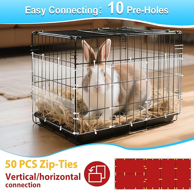 Harhana Cage-Guard, 6 Packs Clear Transparent Pet Cage Protector, Chew-Proof Barrier for Hamster, Rabbit, Bird Cages, DIY Customizable Edge Cover to Protect Wires & Prevent Mess