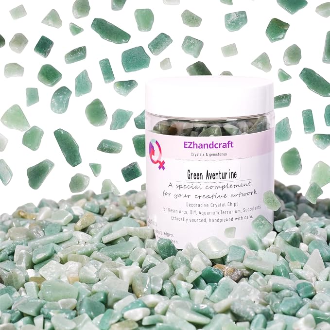 Green Aventurine Chips Bulk 1lb, 600+ Pieces, 8-15mm Natural Gemstones
