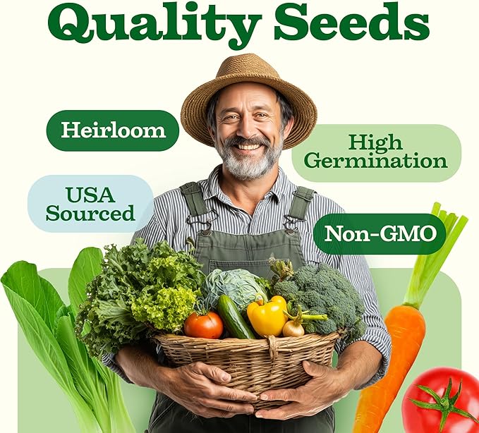 HOME GROWN 55 Variety Survival Seed Vault 28,000+ Heirloom Non-GMO Vegetable Seeds for Planting, High Germination, Emergency Food Supply,Year-Round Garden Starter Kit,Gift for Gardeners (55 Varieties)