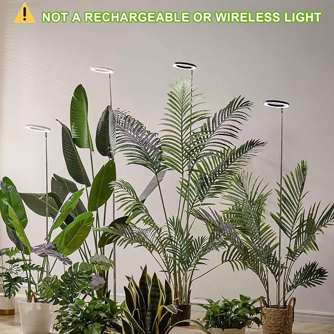 Plant Grow Light,LED Growing Light Full Spectrum for Indoor Plants,Aluminum Black Plant Lights,Height Adjustable, Automatic Timer, 5V Low Safe Voltage