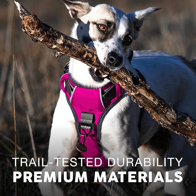 Embark Adventure XL Dog Harness – No-Pull, Reflective Trim, Military-Grade Nylon, Dual Leash Clips, Gel-Lined Handle for Extra Large Dogs