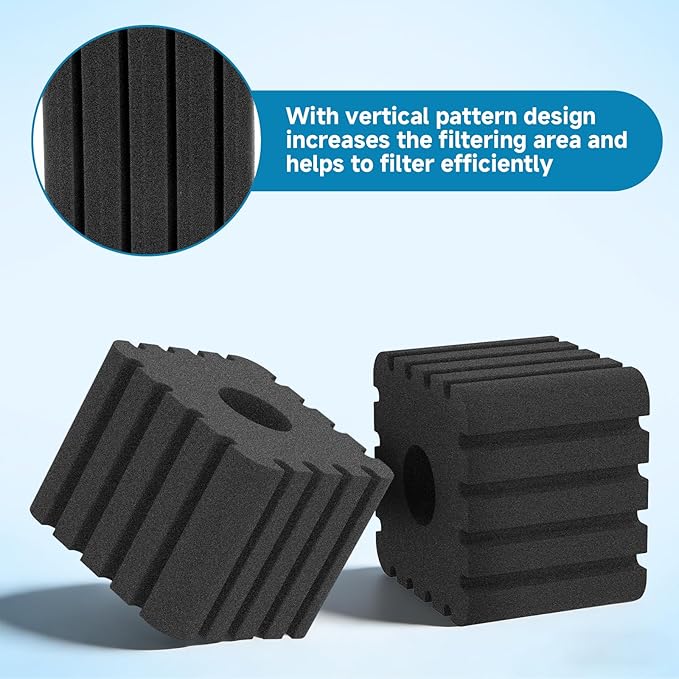 AQQA Aquarium Sponge Filter Replacement Sponges for AQ046-M (2Pack)