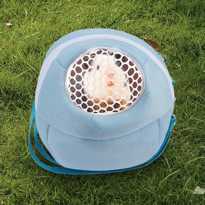 Hypeety Pet Carrier Bag Pet Sling Carrier Backpack Portable Travel Backpack Breathable Outgoing Bag bonding Pouch for Small Pets Hedgehog Hamsters Sugar Glider Chinchilla Guinea Pig (Blue)