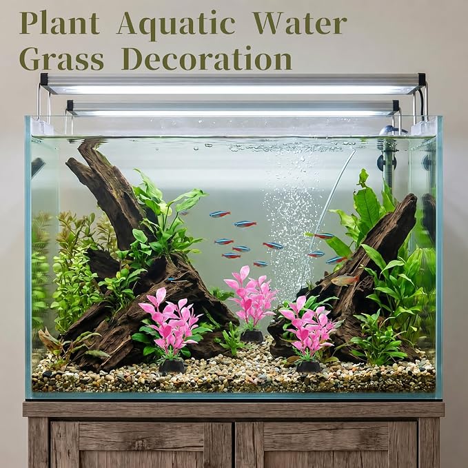 3 Pcs Small Aquarium Plants for Betta Fish Tank, 4 Inch Aquatic Water Grass Decoration Pink Betta Hammock Plant Small Fish Tank Decor Aquarium Plants Decorations
