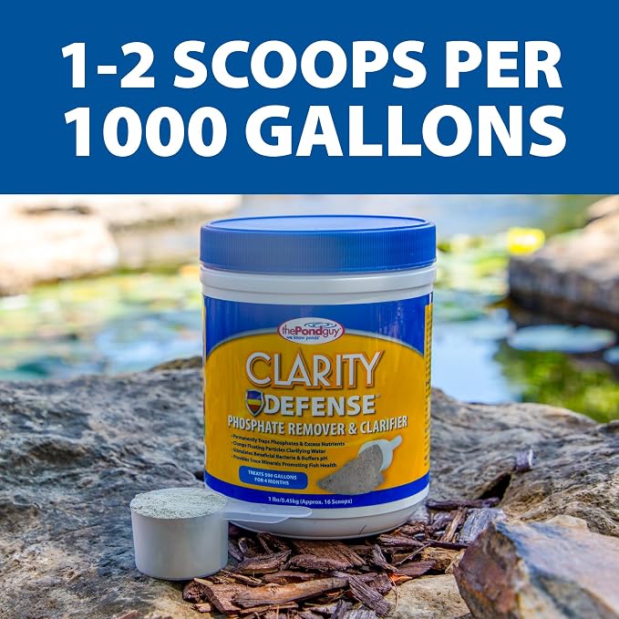 The Pond Guy Clarity Defense Water Garden Flocculant, 1.5 lbs | Clear Cloudy Water, Stimulate beneficial bacteria growth and is fish, plant & animal safe for cleaner, clearer ponds