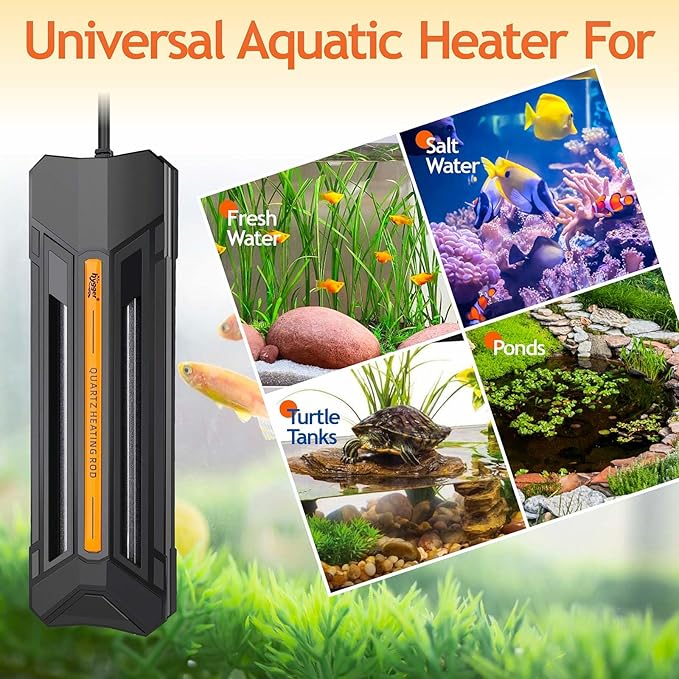 hygger 1200W Aquarium Heater with Controller, Adjustable & Submersible Fish Tank Heater with Digital Display Safety Triple Protection Beeping Alarm for Saltwater and Freshwater 160-280 Gallon