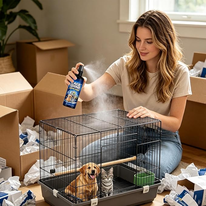 Bird Cage Cleaner Spray - 110ml Droppings Breakdown Solution, Professional Pet Odor Eliminator, Deep Cleaning Enzyme Formula, Safe Cage Cleaning for Keepers, Enthusiasts, and Breeding Season