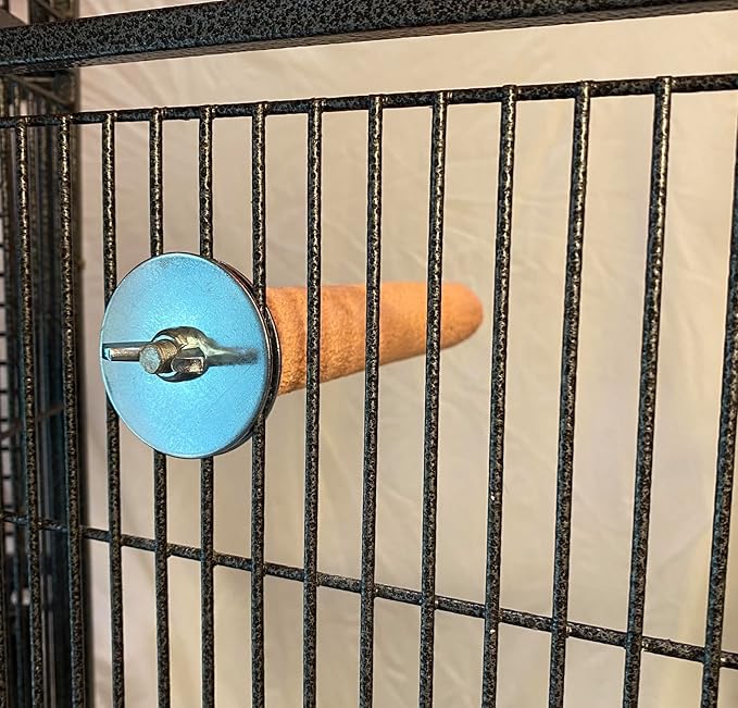 Polly's Pastels Nail Trimming & Beak Conditioning Safety Perch for Cockatiels, Cockatoos, Macaws, Parakeets, Budgies, Parrots and All Other Birds (Coral, Medium-1 1/4" Dia. x 8" Long)
