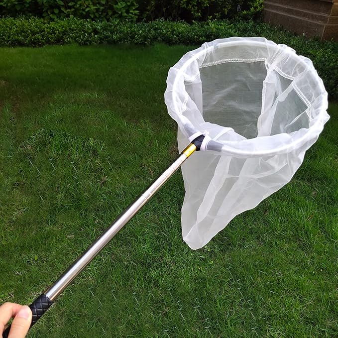 Telescopic Insect and Butterfly Net Catching Insects Bugs Fishing Nets, Stainless Steel Handle Extends from 15 Inches to 59 Inches
