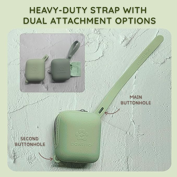 Pawtria Walk Duo Set: Dog Poop Bags (120) + Premium BPA Free Silicone Treat Case (3.25"H X 2.75"L), BPA-Free, Leak-Proof, Light, Durable, Supports Rescue Dogs (Treat Case + 120 Poo Bags)
