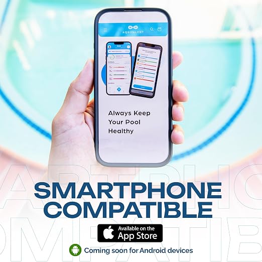 Advanced Pool Test Strips, Hot Tub Test Strips & Pool Water Testing Kit for Spas - 6-Way Chlorine & Ph Test Strips - Above Ground Pool Accessories - AI Mobile App Water Test Kit (Starter Kit)