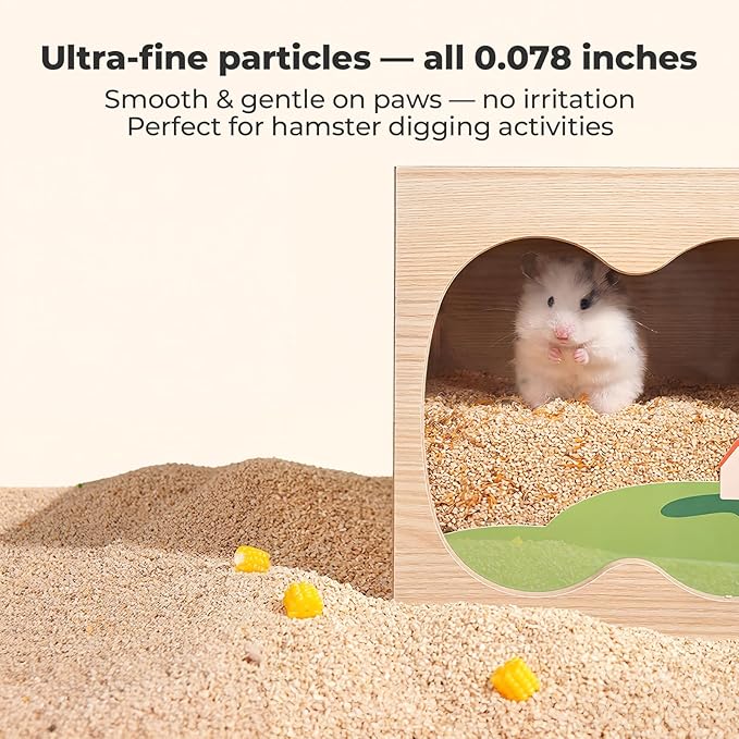 mini&moe Hamster Sand Bath - Natural Fine-Grain Corn Bathing Sand Soft & Low-Dust mall Pet Litter Absorbent for Guinea Pig, Gerbils, Chinchillas, Mice