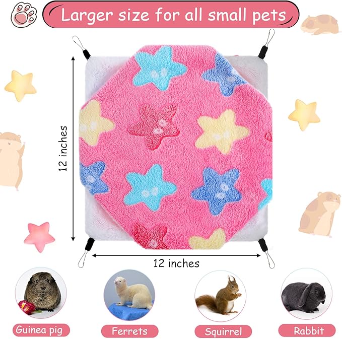 BOAO 2 Pcs Guinea Pig Rat Hammock Guinea Pig Hamster Ferret Hanging Hammock Pig Accessories for Small Animals Chinchilla Parrot Sugar Glider Ferret Squirrel