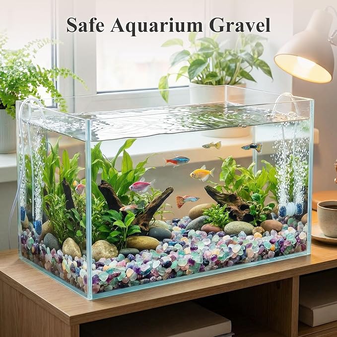 Quartz Crystals, Crushed Chips Tumbled Polished Stones | Assorted Succulent Rocks, Plant Gravels, Aquarium Fish Tank Gravel, Vase Filler