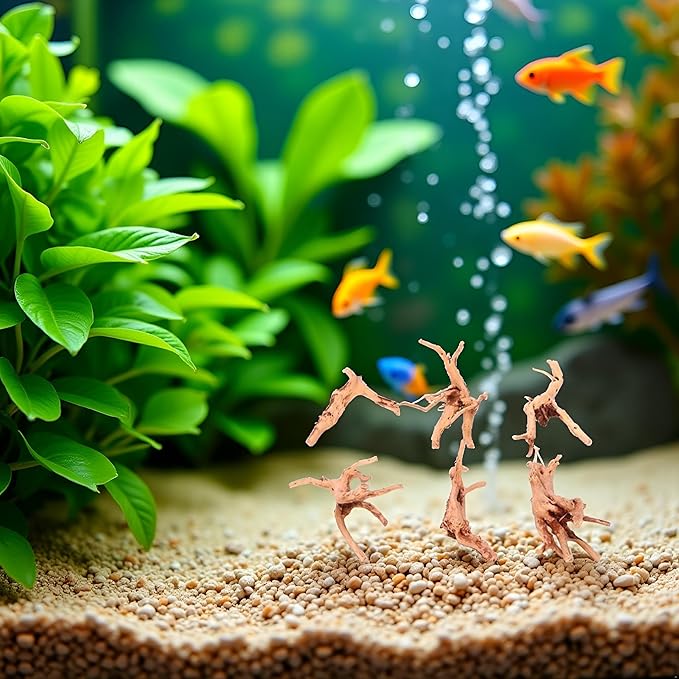 1Pc Natural Aquarium Driftwood Branches Wood Aquarium Trunk Driftwood Tree Fish Tank Log Decoration Plant Stump, Thematic Ornaments Assorted Size, Aquarium Décor (8-10cm)