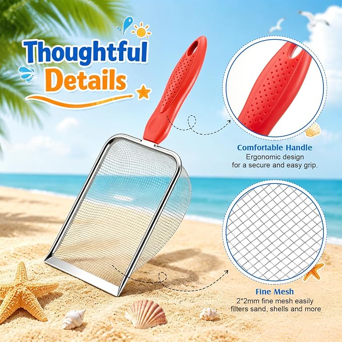4 Packs Reptile Sand Stainless Steel Fine Mesh Reptile Substrate Metal Sand Shovel Sifter Litter Cleaner Corner Scoop Shovel Cleaner Scooper for Bedding Aquarium Terrarium (Multicolored)