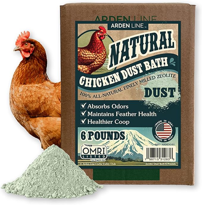 Zeolite Chicken Dust Bath, 18 lb | All-Natural Finely Milled Zeolite Dust | Natural Kraft Box Packaging | Made in The USA