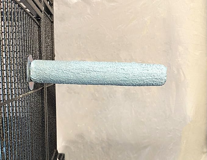 Polly's Pastels Nail Trimming & Beak Conditioning Safety Perch for Cockatiels, Cockatoos, Macaws, Parakeets, Budgies, Parrots and All Other Birds (Blue, Medium-1 1/4" Dia. x 8" Long)
