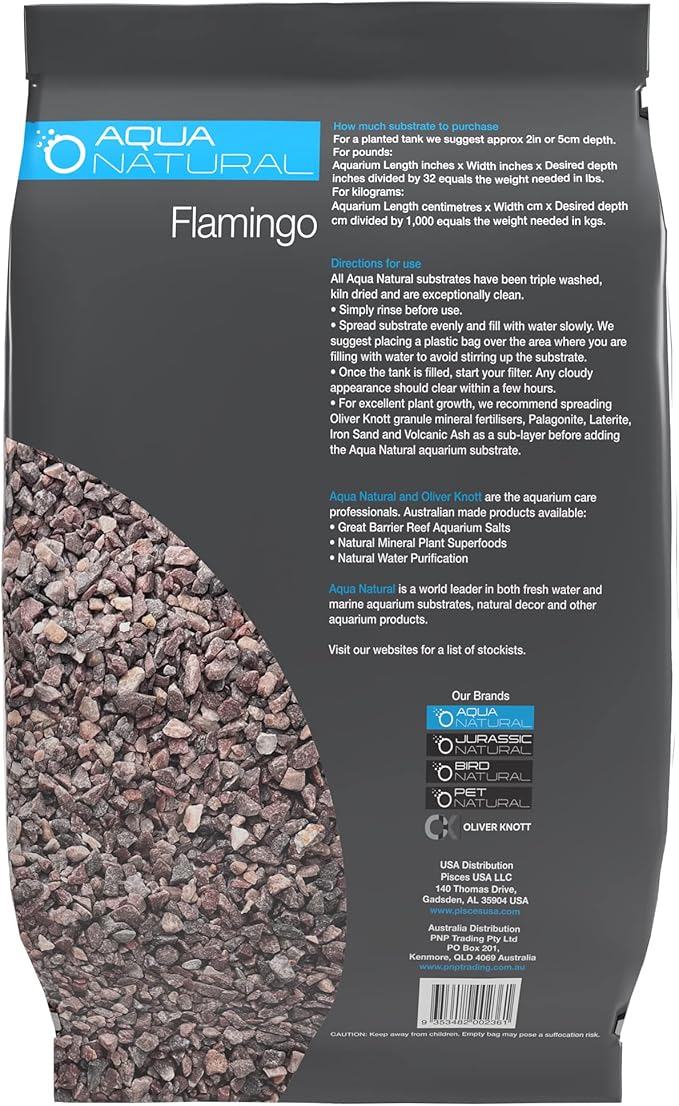Aqua Natural Flamingo 10lb Gravel Substrate for aquascaping, Aquariums, vivariums and terrariums 4-6mm, Rose Pink (Pack of 4)