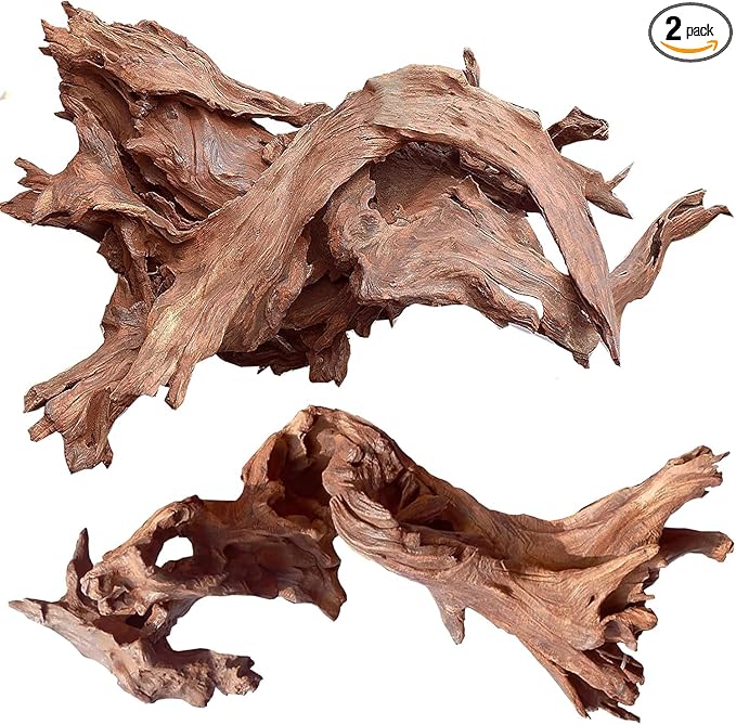 Jorewood Natural Large Aquarium Driftwood for Fish Tanks & Reptile Terrariums – 100% Safe Fish Tank Decorations, 2-Piece 10-14 Inch Unique Twisted Branches Low Tannin, Easy to Sink