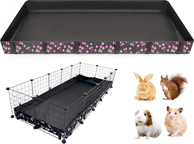 DZWLKJ Guinea Pig Cage Liner,Washable Tarp Bottom Base,Cherry Graphic,24"x60", Reusable for Rabbit, Chinchilla, Hedgehog, Ferret & Other Small Animals.
